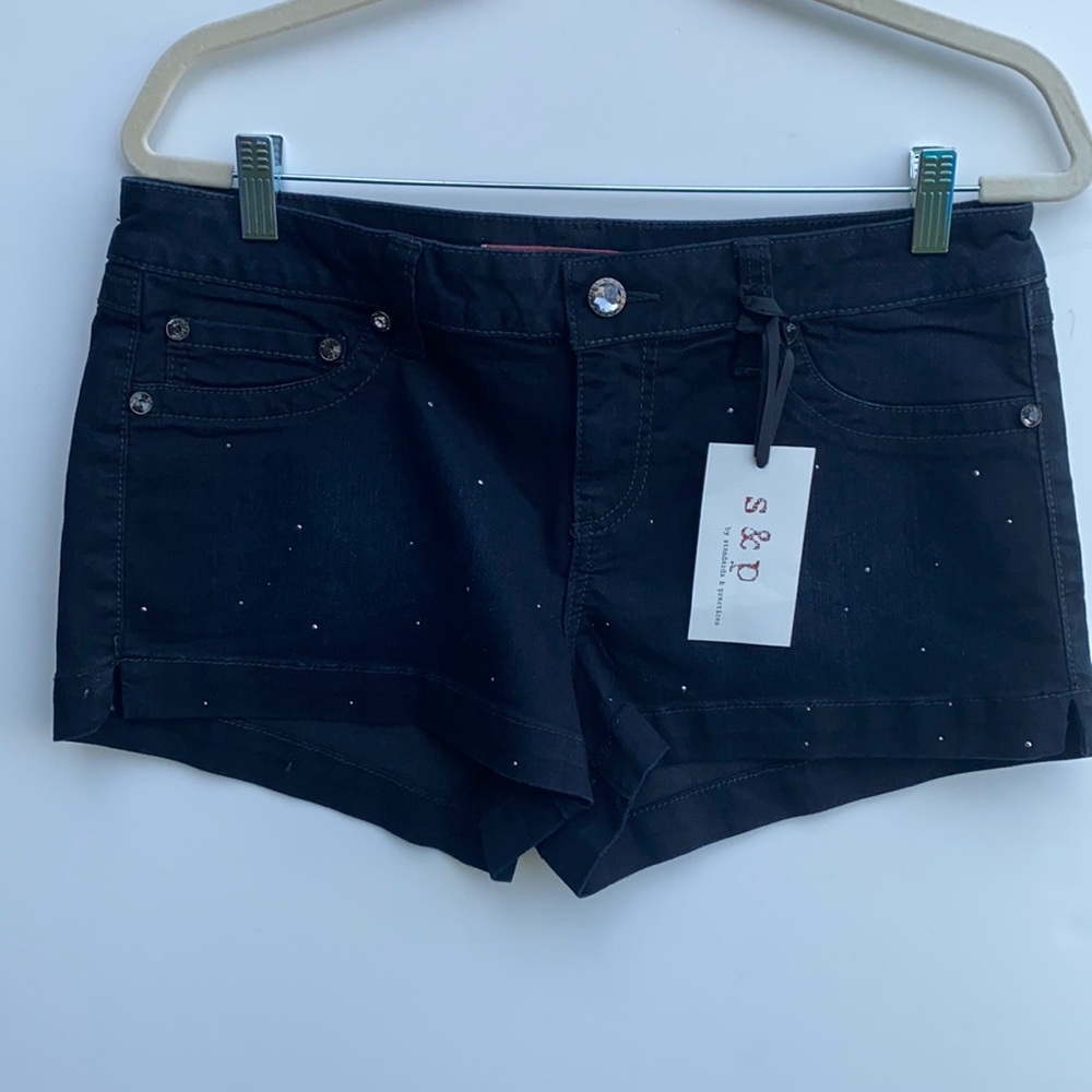 Standards & Practices denim shorts with sparkles